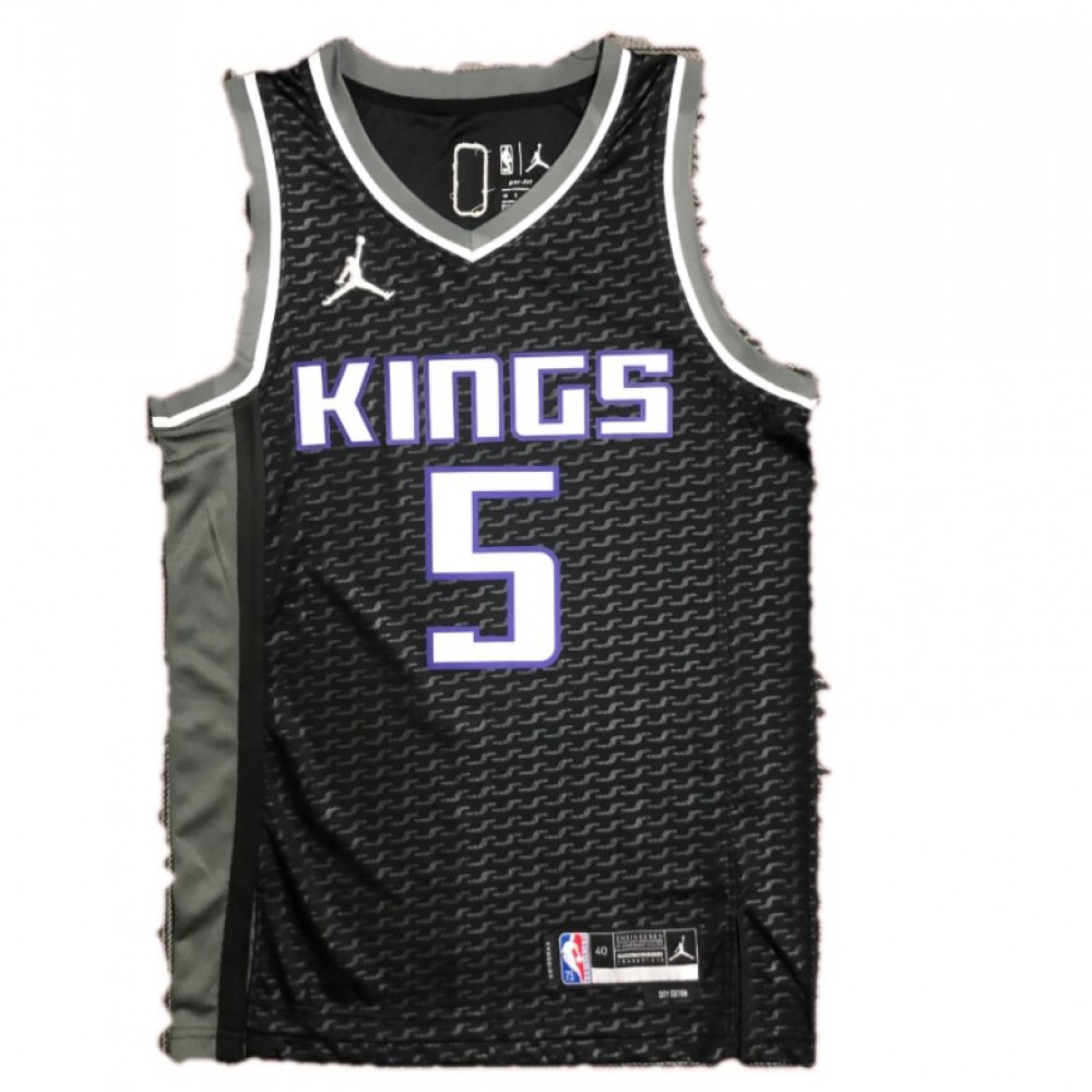 Men's Sacramento Kings De'Aaron Fox #5 Jordan Black 2021/22 Swingman NBA Jersey - City Edition-Pro Kit Vault | Brand New 26/27 Sports Jerseys